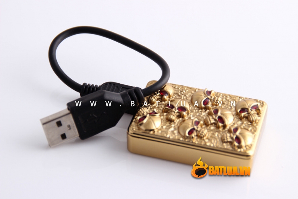 Bật lửa sạc Pin USB SY605 in hình đầu lâu MS66 076