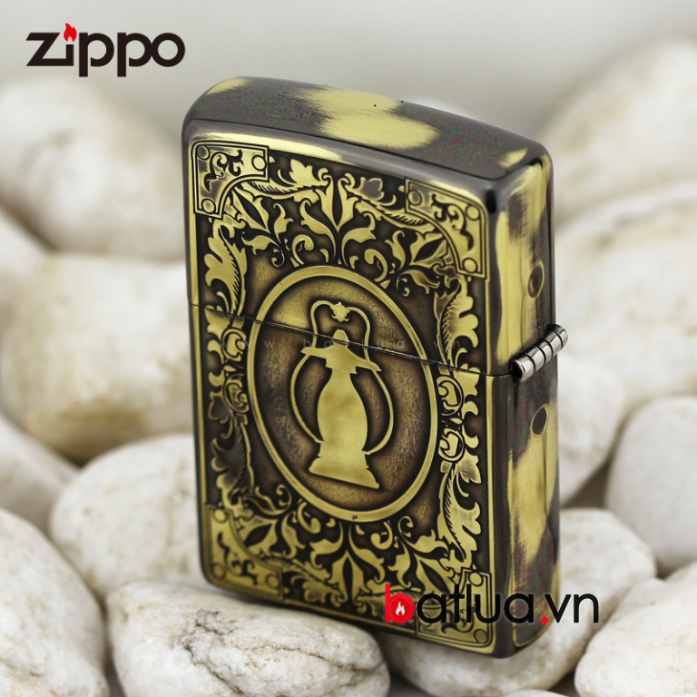 Bật lửa Zippo chính hãng phiên bản màu gỗ In đèn