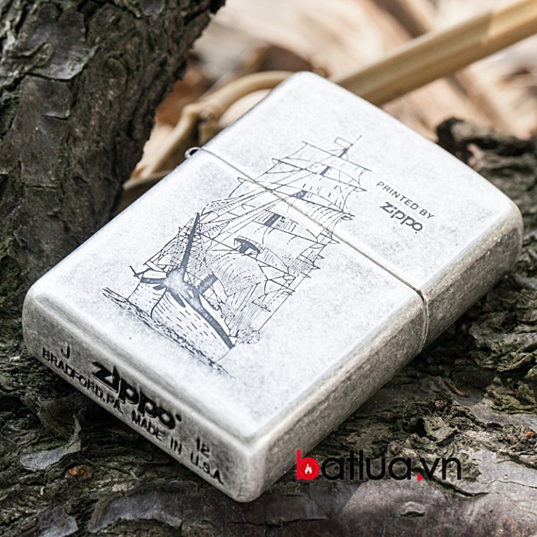 Bật lửa Zippo chính hãng khắc bình chiếc thuyền