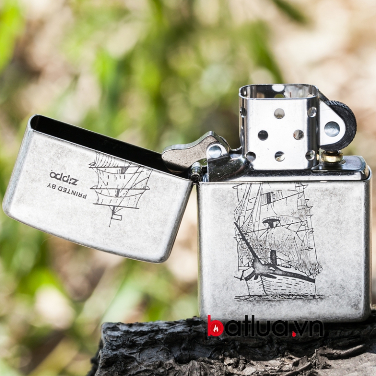 Bật lửa Zippo chính hãng khắc bình chiếc thuyền