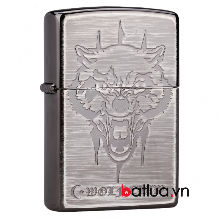 Bật lửa Zippo Hàn quốc phiên bản xước khắc sói 2 mặt