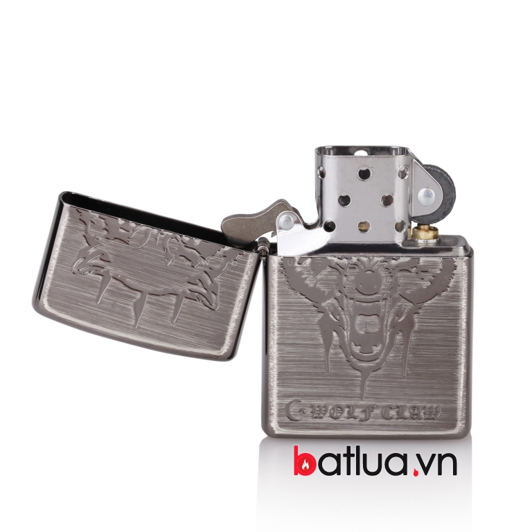 Bật lửa Zippo Hàn quốc phiên bản xước khắc sói 2 mặt