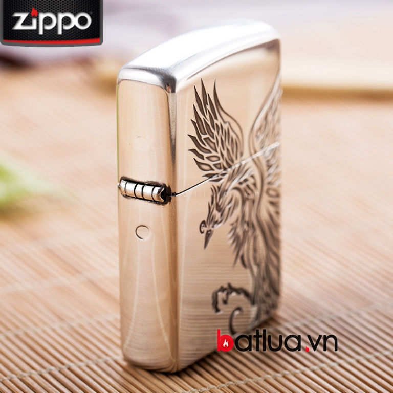 Bật lửa Zippo chính hãng khắc chim khổng tước