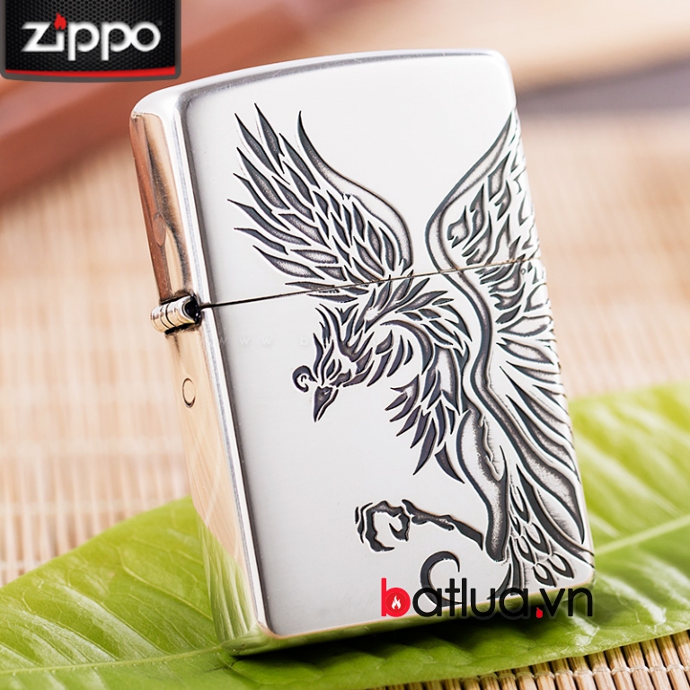 Bật lửa Zippo chính hãng khắc chim khổng tước