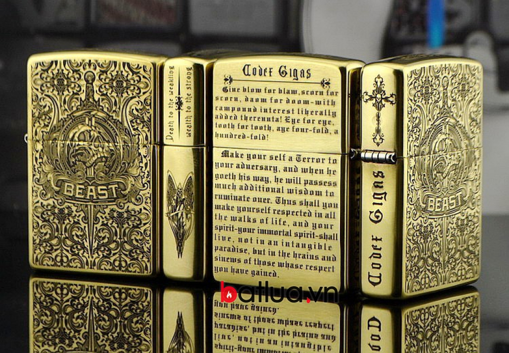 Bật Lửa Zippo mặt khắc đồng Codex Gigas Satan