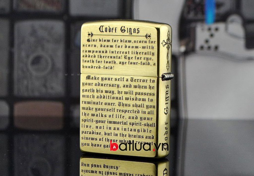 Bật Lửa Zippo mặt khắc đồng Codex Gigas Satan