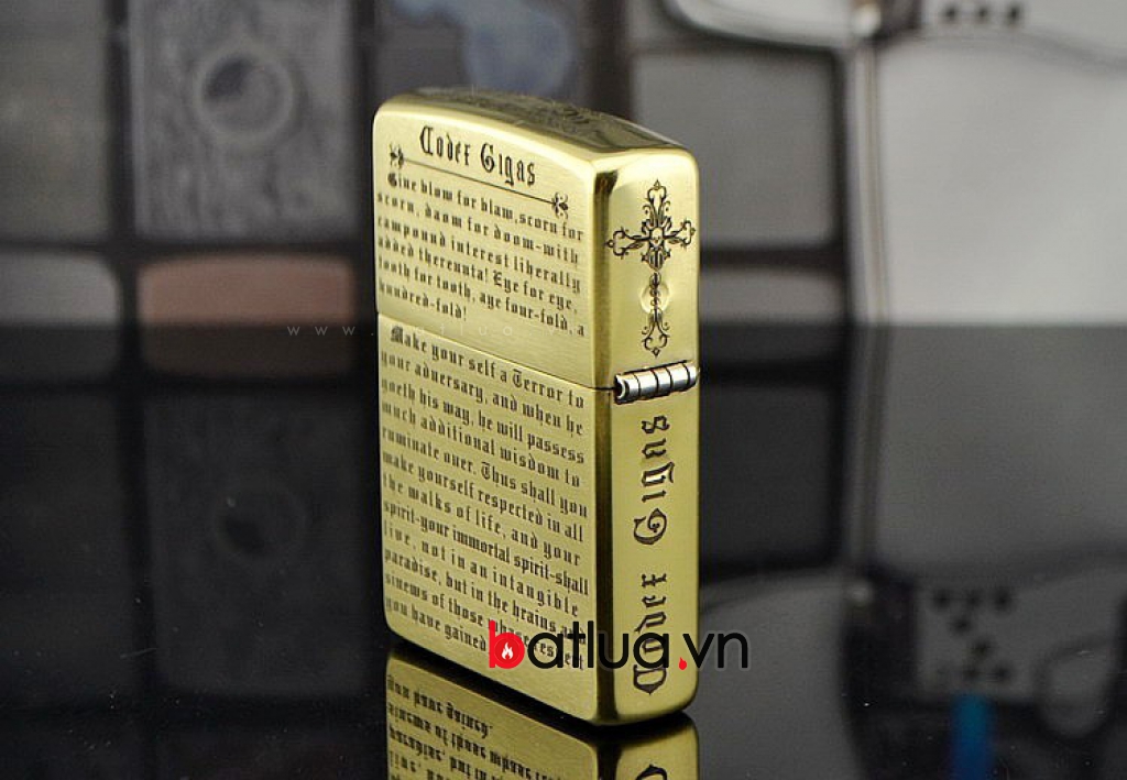 Bật Lửa Zippo mặt khắc đồng Codex Gigas Satan