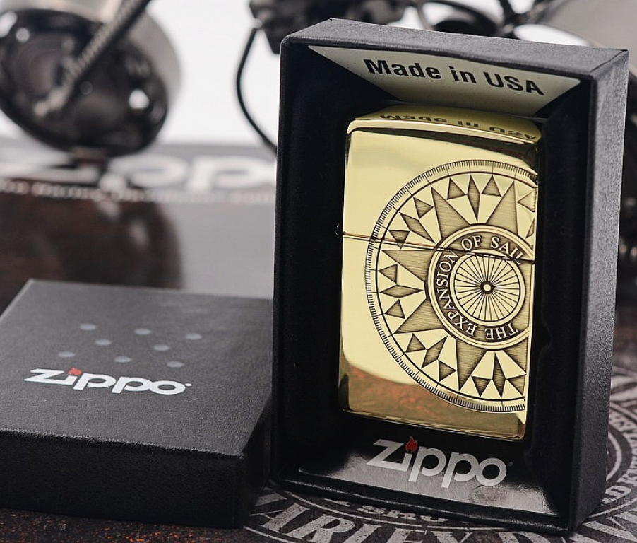 Zippo Chính Hãng Đồng Bóng Khắc Hình Bản Đồ