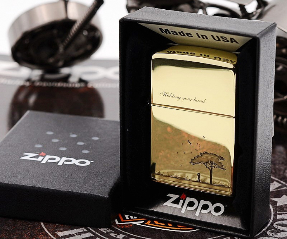 Zippo Chính Hãng Đồng Bóng Khắc Lời Thế Bên Nhau Dưới Cây