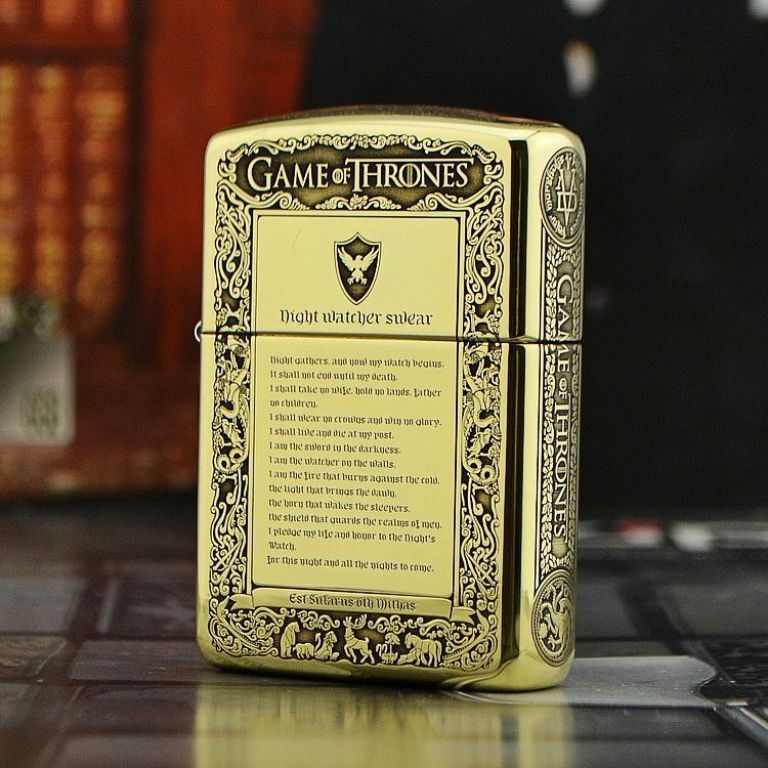 Zippo Chính Hãng Đồng Bóng Khắc Trò Chơi Game Of Thrones Phiên Bản Amor