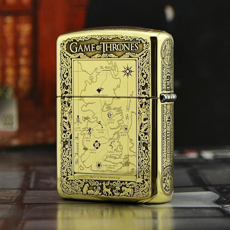 Zippo Chính Hãng Đồng Bóng Khắc Trò Chơi Game Of Thrones Phiên Bản Amor