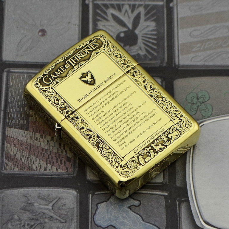 Zippo Chính Hãng Đồng Bóng Khắc Trò Chơi Game Of Thrones Phiên Bản Amor