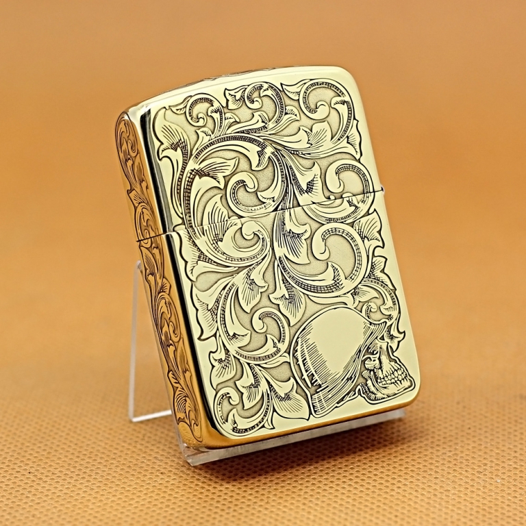 Zippo Chính Hãng Đồng Tái Bản 1941 Khấc Cô Gái Trên Hoa Văn Arabesque