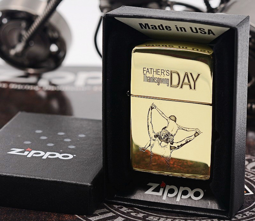 Zippo Chính Hãng Đồng Bóng Khắc Hình Người Cha Cõng Con Trai