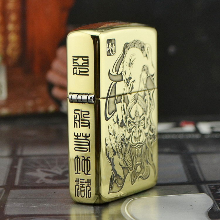 Zippo Chính Hãng Đồng Bóng  Năm Mặt Khắc Đức Phật và Phép Thuật