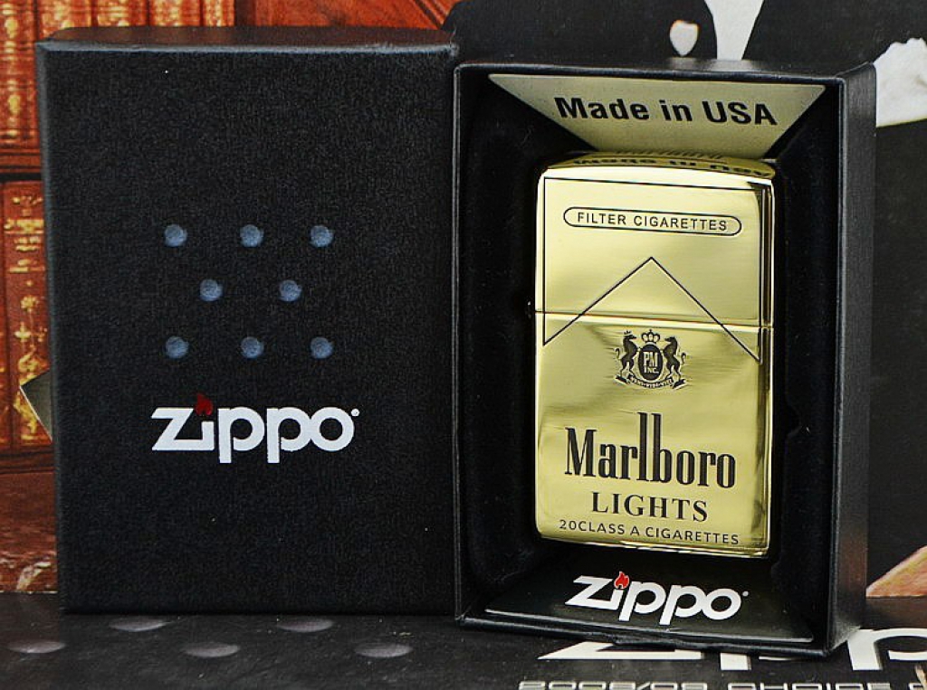 Zippo Chính Hãng Đồng Bóng Khắc Thương Hiệu Marlboro Phiên Bản Amor