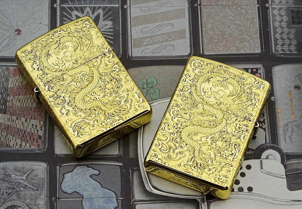 Zippo Chính Hãng Đồng Bóng Khắc Rồng May Mắn Tài Lôc