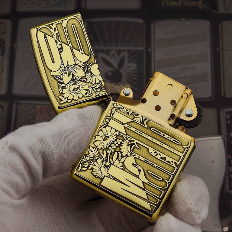 Zippo Chính Hãng Đồng Bóng Khắc Logo Marlboro Phiên Bản Amor