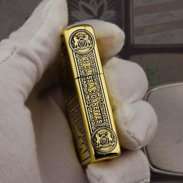 Zippo Chính Hãng Đồng Bóng Khắc Logo Marlboro Phiên Bản 254