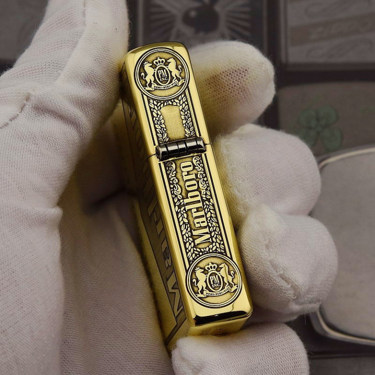 Zippo Chính Hãng Đồng Bóng Khắc Logo Marlboro Phiên Bản 254