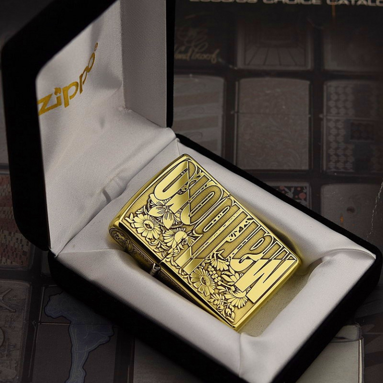 Zippo Chính Hãng Đồng Bóng Khắc Logo Marlboro Phiên Bản 254