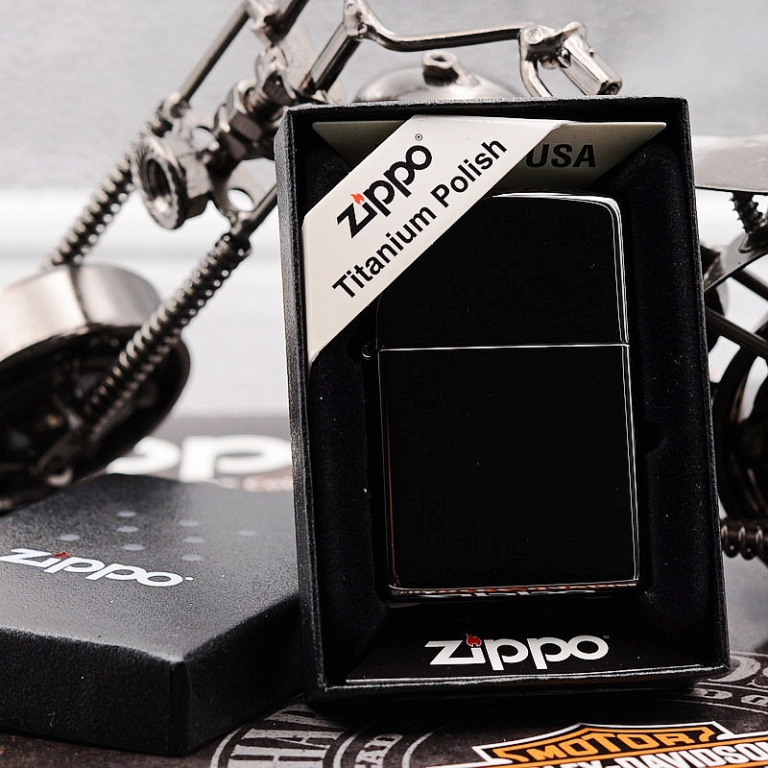 Zippo Chính Hãng Phiên Bản Hàn Quốc Băng Đen Titan