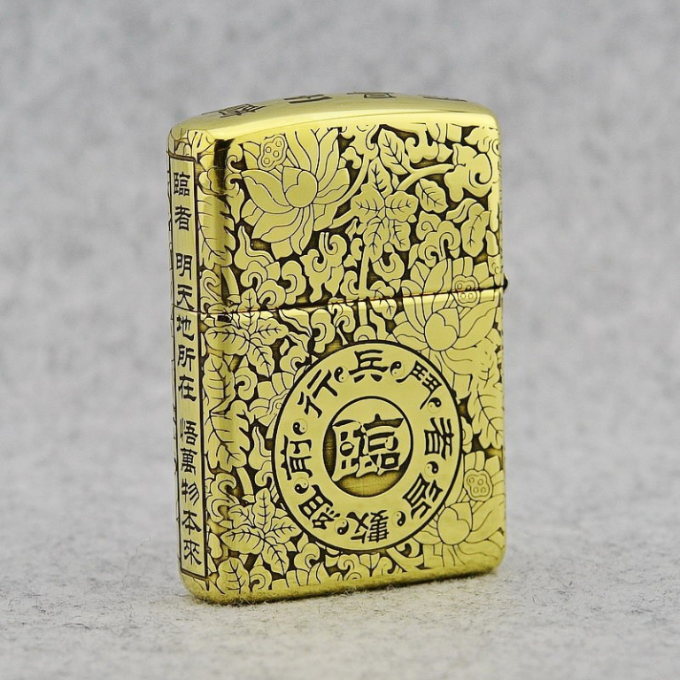 Zippo Chính Hãng Đồng Bóng Khắc Bát Quát Thần Chú Phiên Bản Amor