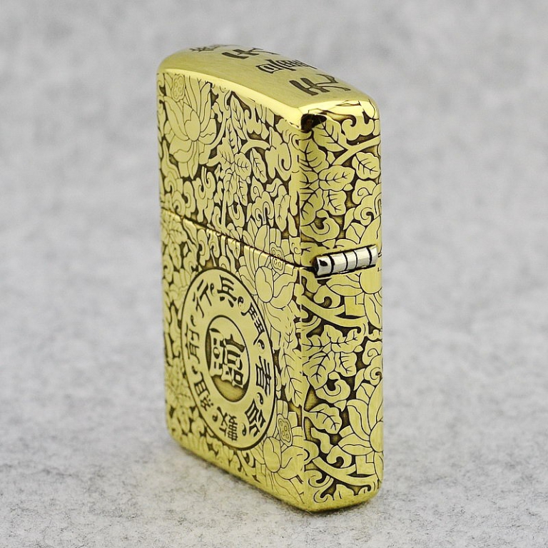 Zippo Chính Hãng Đồng Bóng Khắc Bát Quát Thần Chú Phiên Bản Amor