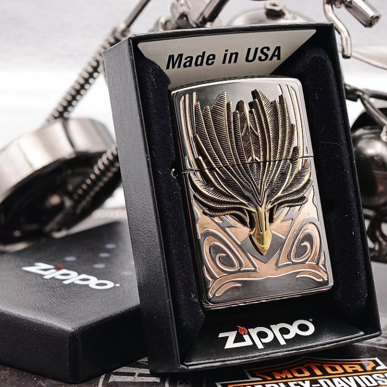 Zippo Chính Hãng Phiên Bản Hàn Quốc FEATHER ICE