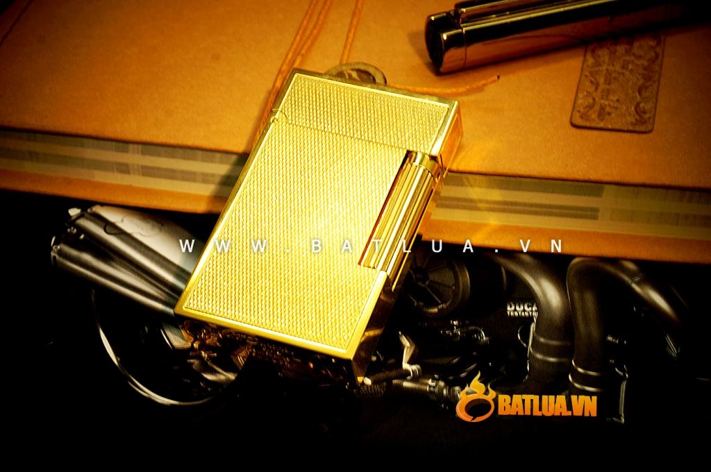 Bật Lửa Dupont  mẫu 5 Line 2 Gold Diamond