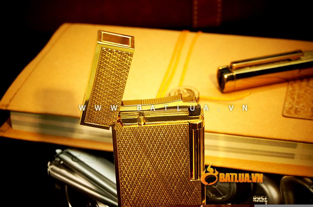 Bật Lửa Dupont  mẫu 5 Line 2 Gold Diamond