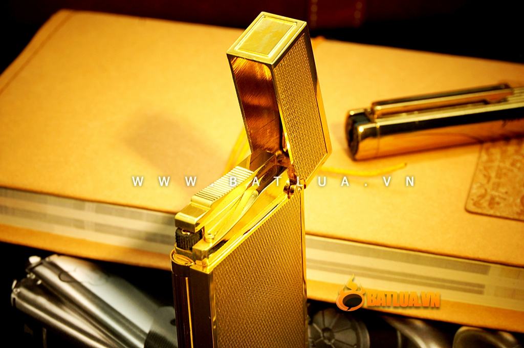 Bật Lửa Dupont  mẫu 5 Line 2 Gold Diamond
