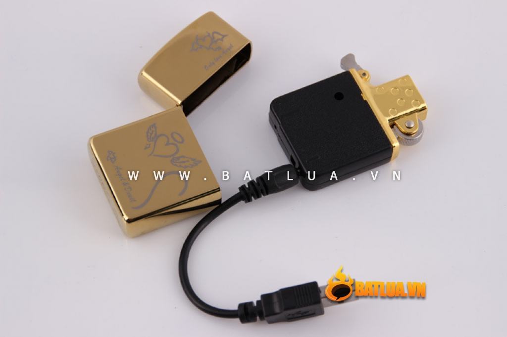 Bật lựa điện sạc qua USB kiểu dáng Zippo tình yêu Mẫu 46  MS66 073
