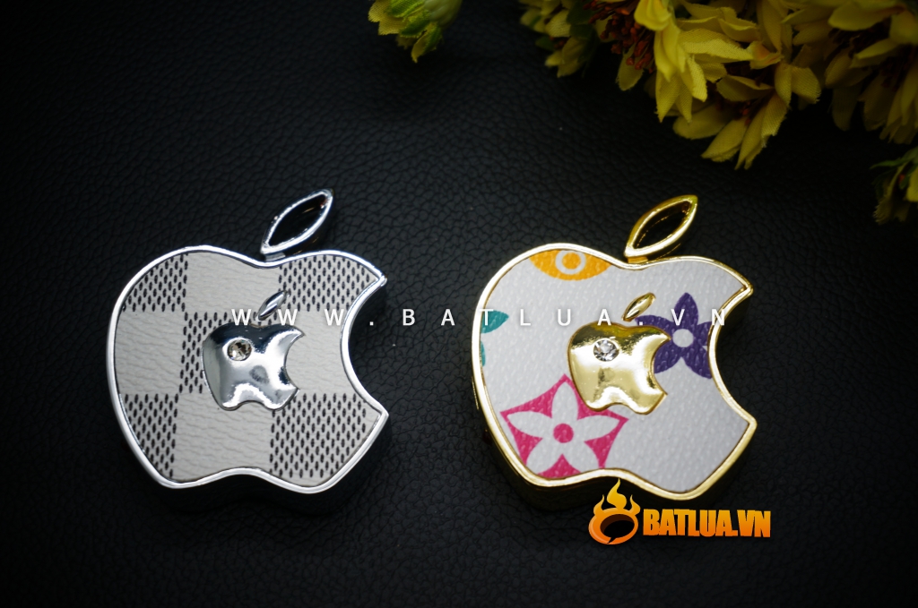 Bật lửa sạc USB hình Apple lồng Apple có đính đá MS66 075