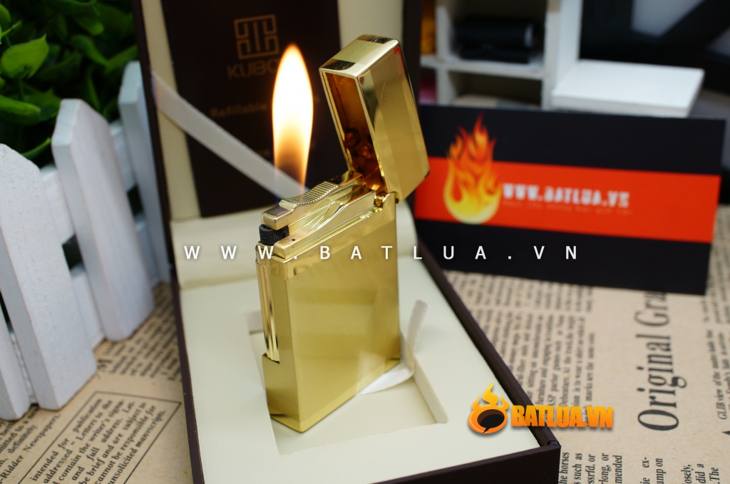 Bật lửa KUBOY màu vàng óng KUBOY K1-35