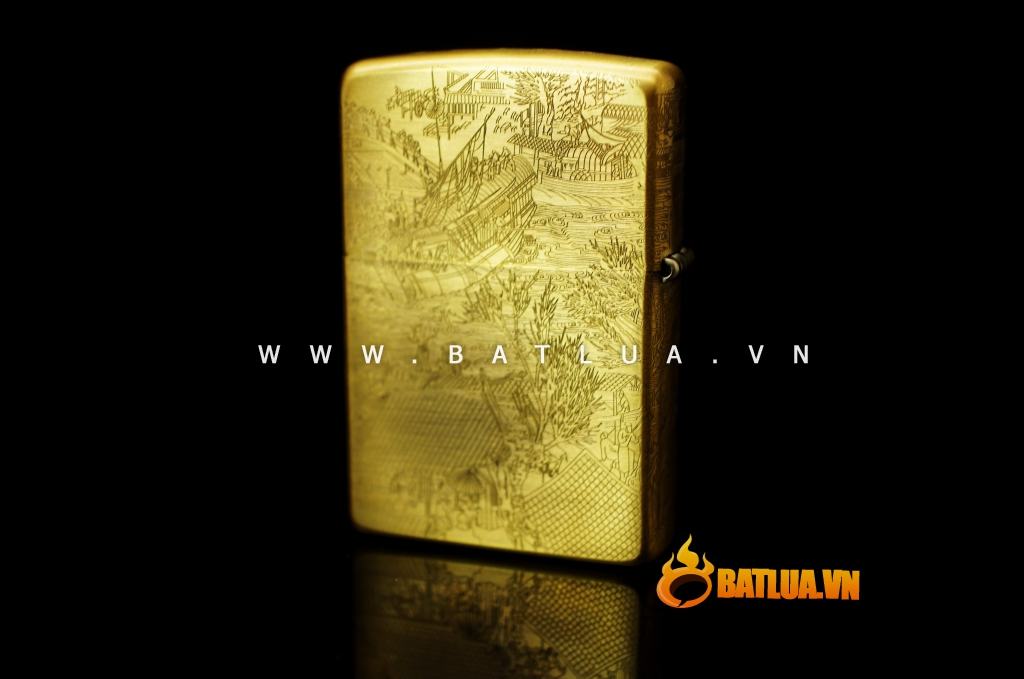 Zippo thuyền ngoài khơi khắc xung quanh