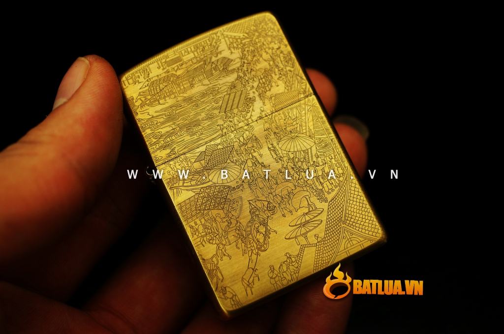 Zippo thuyền ngoài khơi khắc xung quanh