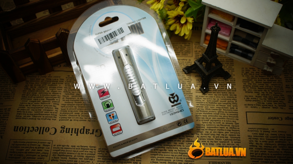 Bật lửa sạc điện usb có đèn pin LED siêu sáng bluemoon
