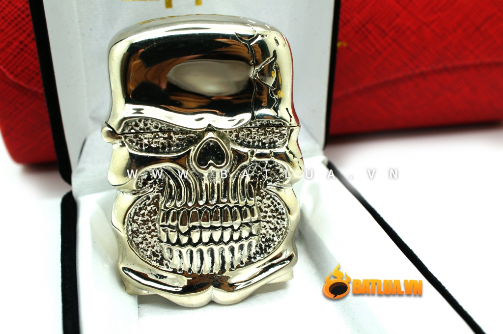 Bật lửa Zippo chính hãng Ghost Rider Demon Skull tin Cangyin hình đầu lâu