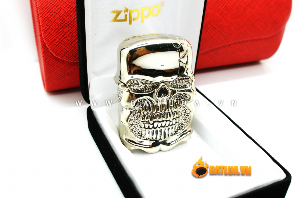 Bật lửa Zippo chính hãng Ghost Rider Demon Skull tin Cangyin hình đầu lâu