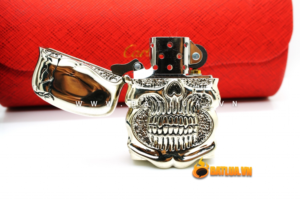 Bật lửa Zippo chính hãng Ghost Rider Demon Skull tin Cangyin hình đầu lâu