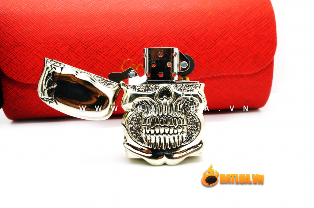 Bật lửa Zippo chính hãng Ghost Rider Demon Skull tin Cangyin hình đầu lâu