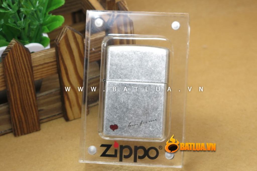 Bật lửa Zippo Chính Hãng bạc khắc chữ  love forever