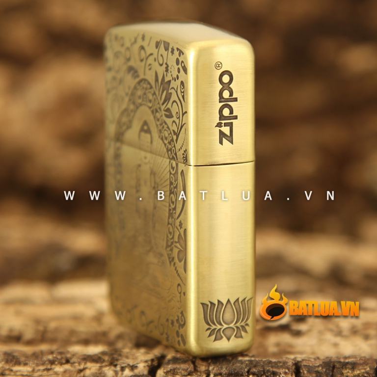 Bật lửa Zippo chất liệu đồng khắc phật Dược Sư Lưu Ly Quang Vương Như Lai và  Bát Nhã Ba La Mật Đa Tâm Kinh