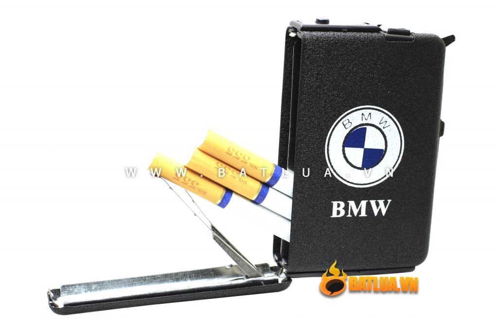 Hộp đựng thuốc lá đa năng màu đen nhám logo BMW