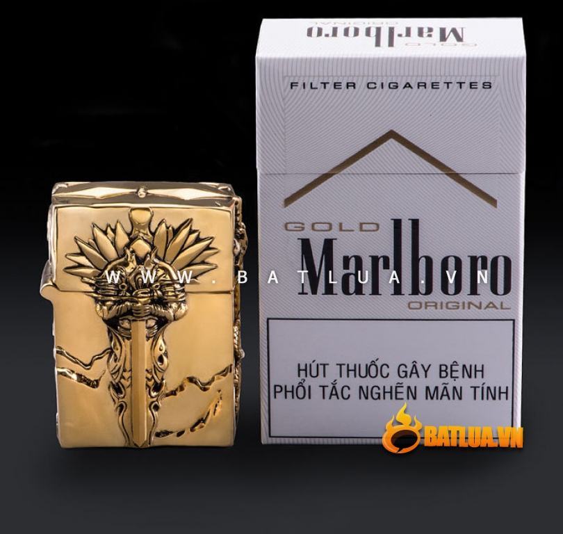 Bật lửa Zippo chính hãng đồng nguyên khối  đúc thanh kiếm Diablo