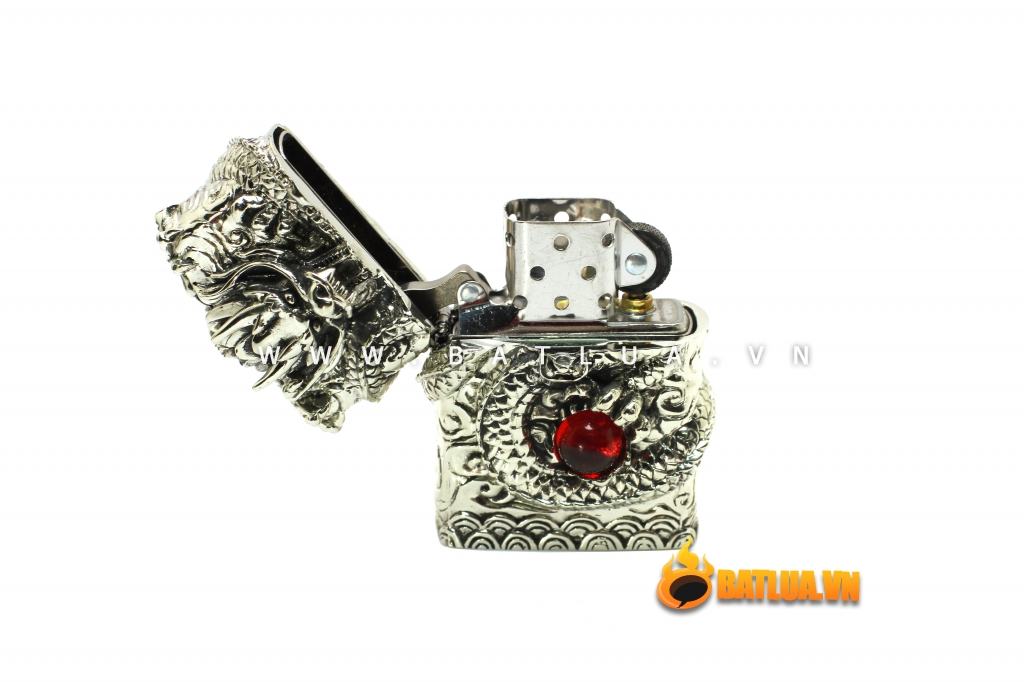 Bật lửa Zippo chính hãng chạm khắc rồng quấn ngọc đựng trong dương báu vật