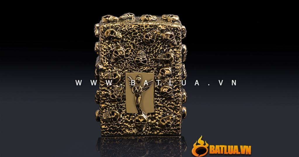 Bật lửa Zippo chính hãng Skeleton Gold Angel Wings