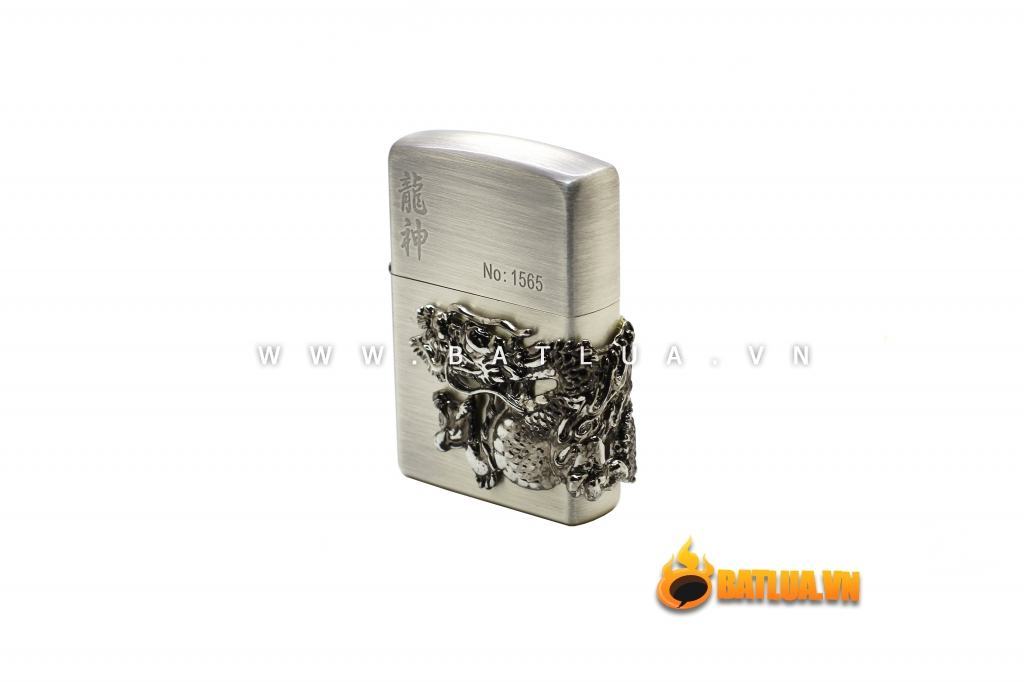 Bật lửa Zippo chính hãng phiên bản đặc biệt Rồng mạ bạc nổi