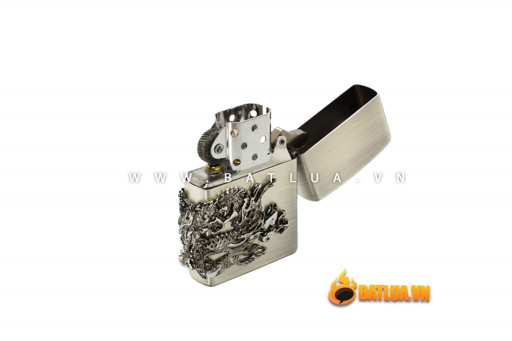 Bật lửa Zippo chính hãng phiên bản đặc biệt Rồng mạ bạc nổi